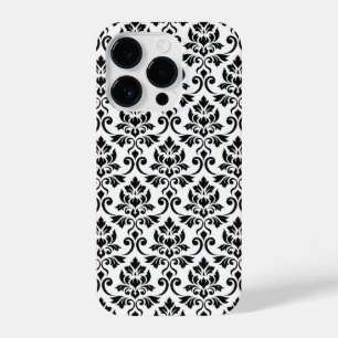 Feuille Damask Pattern Black on White iPhone 14 Pro Case