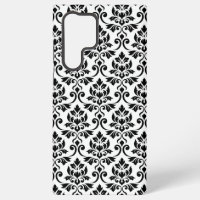 Feuille Damask Pattern Black on White