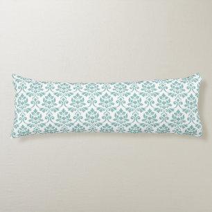 Feuille Damask Teal Pattern Body Pillow