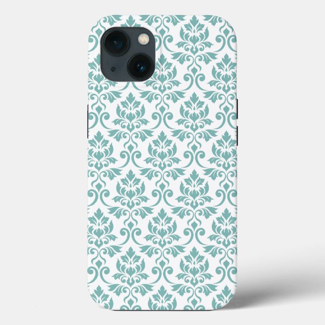 Feuille Damask Teal Pattern Case-Mate iPhone Case (Back)