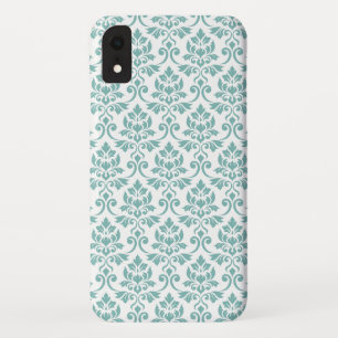 Feuille Damask Teal Pattern iPhone XR Case