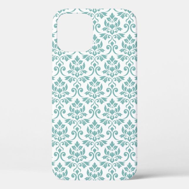 Feuille Damask Teal Pattern Case-Mate iPhone Case (Back)