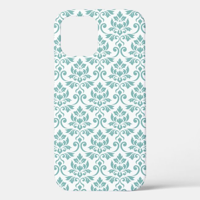 Feuille Damask Teal Pattern Case-Mate iPhone Case (Back)