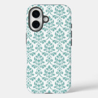 Feuille Damask Teal Pattern