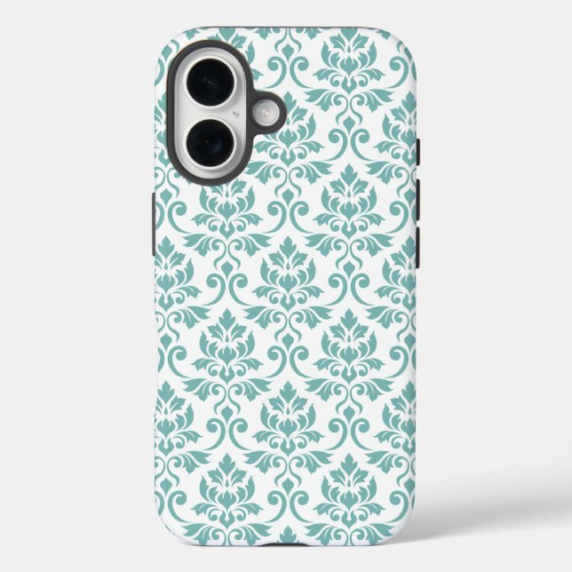 Feuille Damask Teal Pattern Case-Mate iPhone Case (Back)