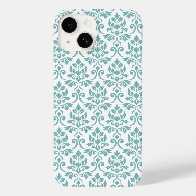 Feuille Damask Teal Pattern Case-Mate iPhone Case (Back)