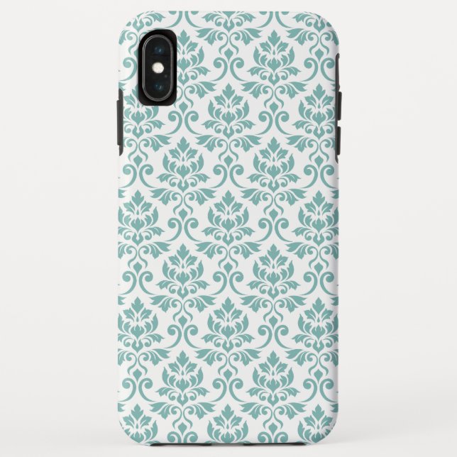Feuille Damask Teal Pattern Case-Mate iPhone Case (Back)