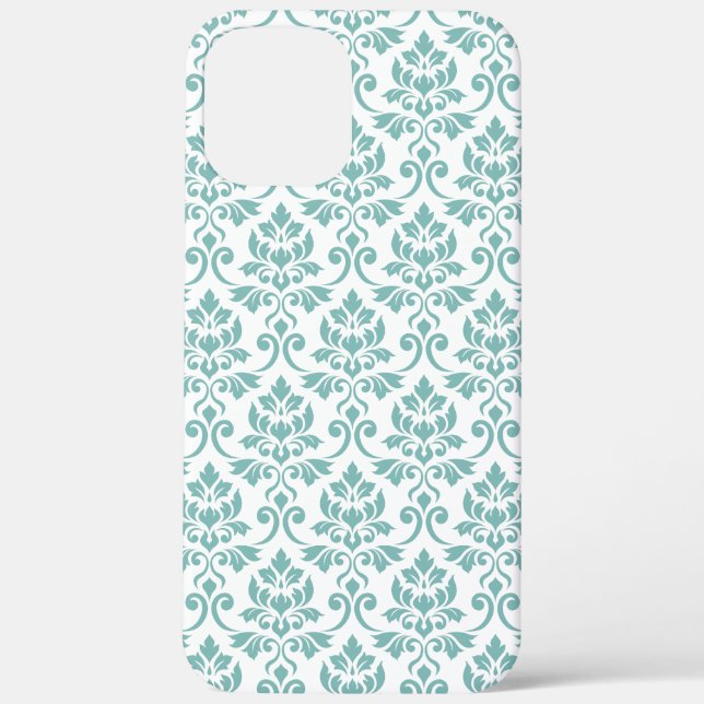 Feuille Damask Teal Pattern Case-Mate iPhone Case (Back)