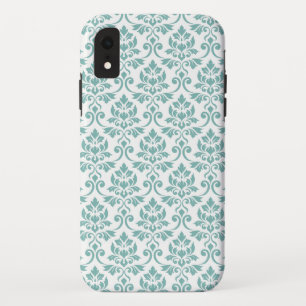 Feuille Damask Teal Pattern iPhone XR Case