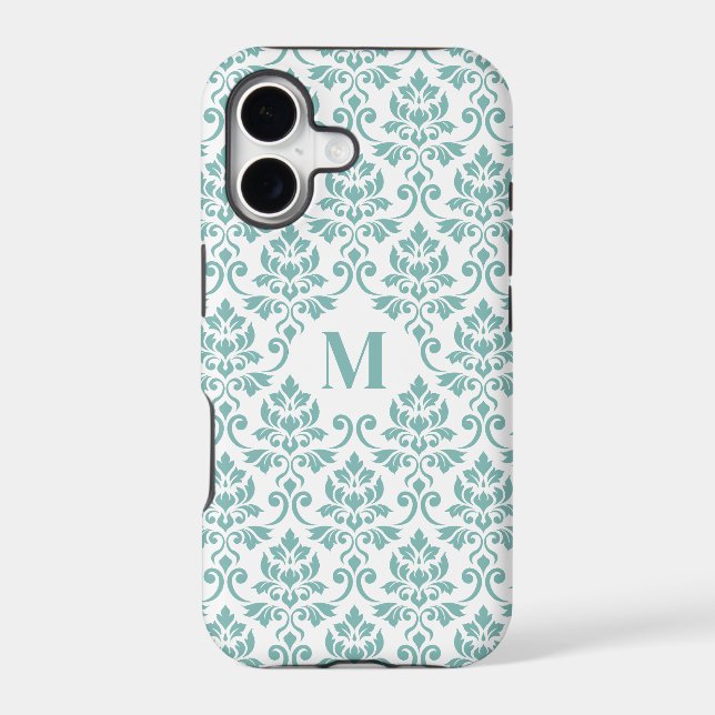 Feuille Damask Teal Pattern (Custom) (Back)