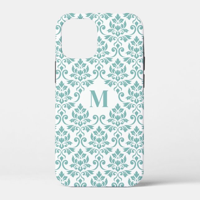 Feuille Damask Teal Pattern (Custom) Case-Mate iPhone Case (Back)