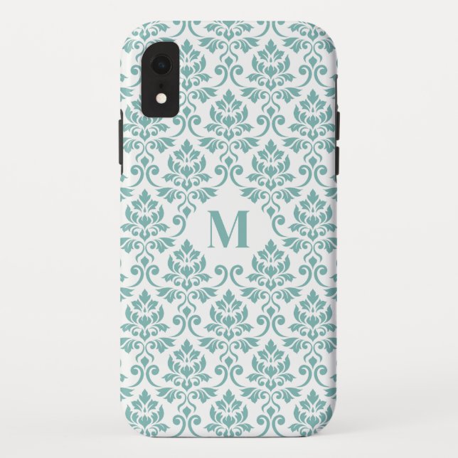 Feuille Damask Teal Pattern (Custom) Case-Mate iPhone Case (Back)