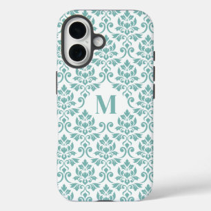 Feuille Damask Teal Pattern (Custom) iPhone 16 Case