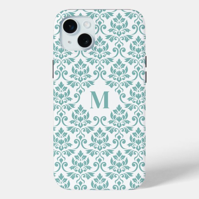 Feuille Damask Teal Pattern (Custom) Case-Mate iPhone Case (Back)