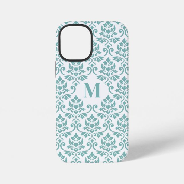 Feuille Damask Teal Pattern (Custom) iPhone Case (Back)