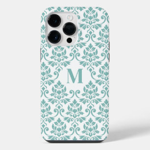 Feuille Damask Teal Pattern (Custom) iPhone 14 Pro Max Case