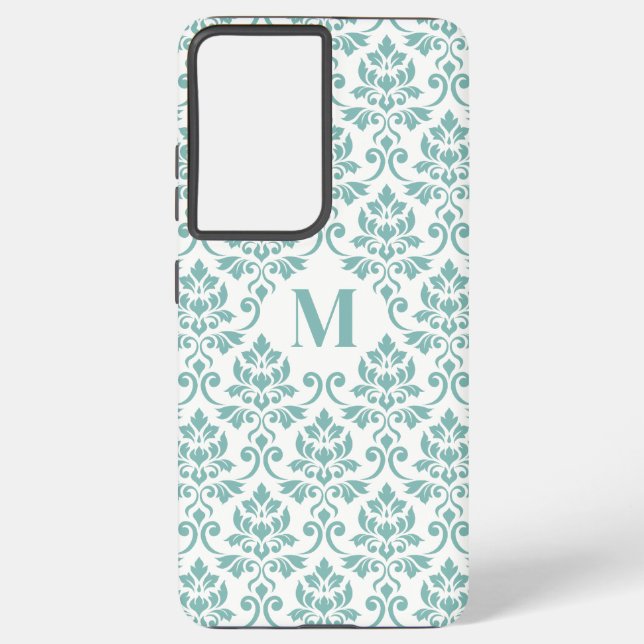 Feuille Damask Teal Pattern (Custom) Samsung Galaxy S21 Ultra Case (Back)