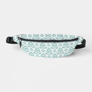 Feuille Damask Teal Pattern Fanny Pack