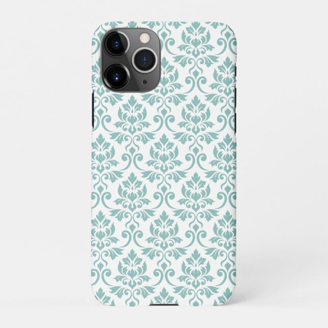 Feuille Damask Teal Pattern iPhone Case (Back)