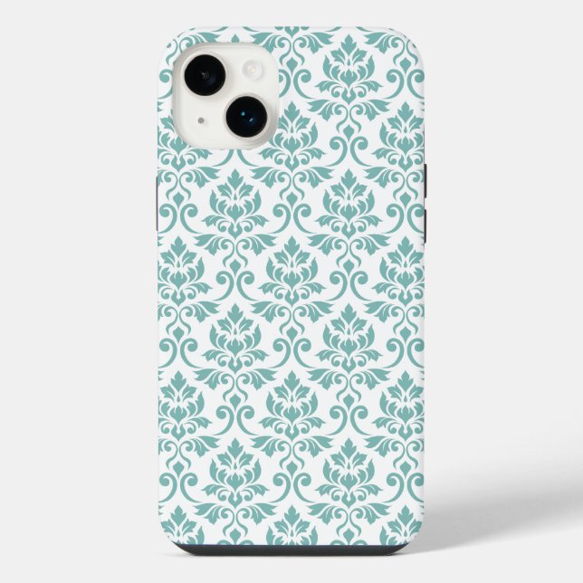 Feuille Damask Teal Pattern iPhone Case (Back)
