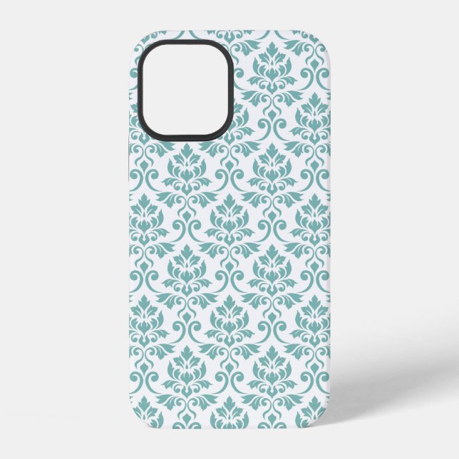 Feuille Damask Teal Pattern iPhone Case (Back)