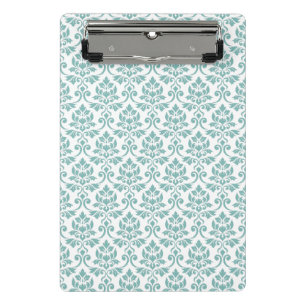 Feuille Damask Teal Pattern Mini Clipboard