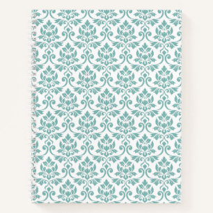 Feuille Damask Teal Pattern Notebook