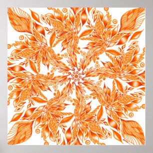 Feuille d'automne tunnel mandela toile impression