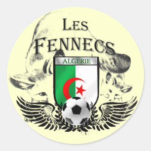 Feuille de 20 autocollants d'Algerie Les Fennecs