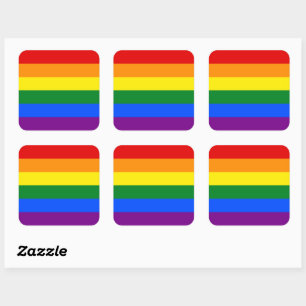 feuille de 6 gros autocollants #rainbow