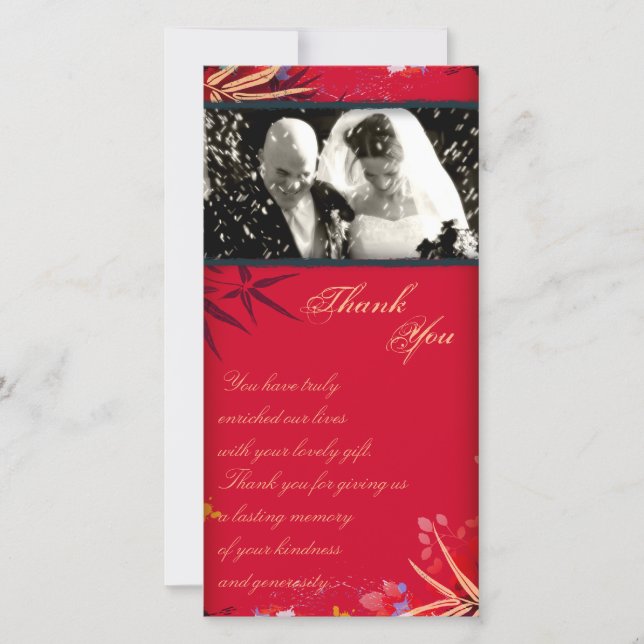 Feuille de Bambou Vintage Merci mariage (Devant)