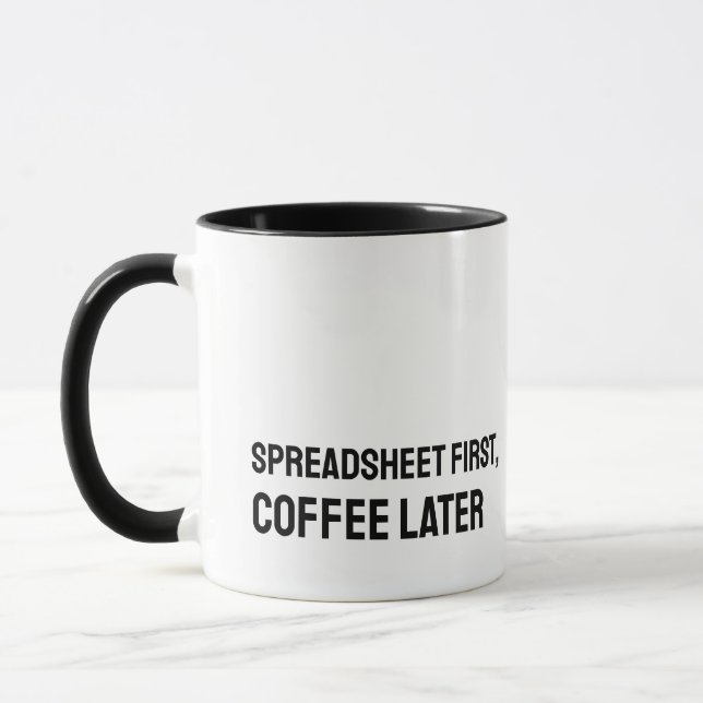 Feuille de calcul comptable Drôle Mug (Gauche)
