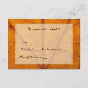 Feuille de chute orange rsvp avec enveloppe