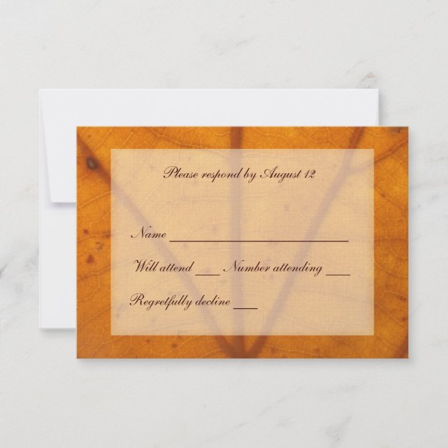 Feuille de chute orange rsvp avec enveloppe (Devant)