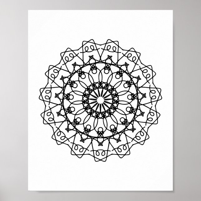 Feuille de couleur Mandala do-it-yourself affiche  (Devant)