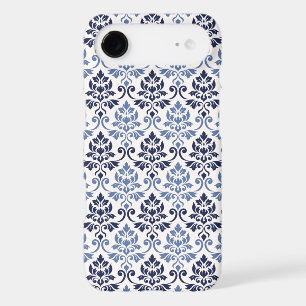 Feuille de Damas motif blues sur crème