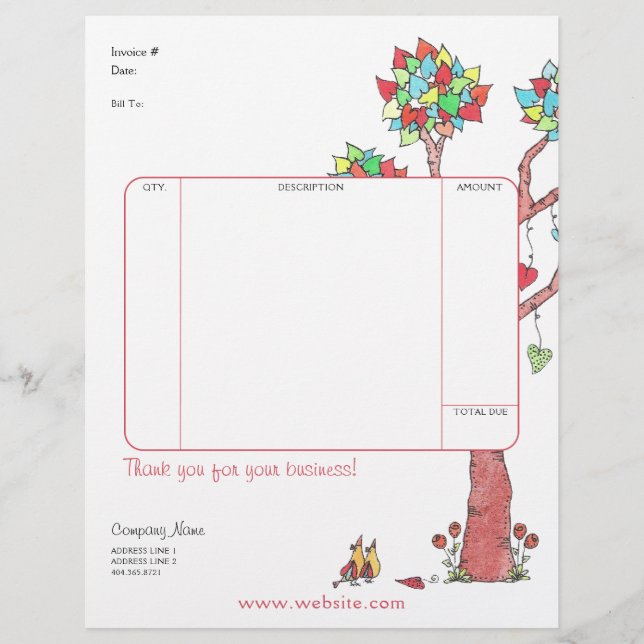 Feuille de facture de l'arbre cardiaque (Devant)