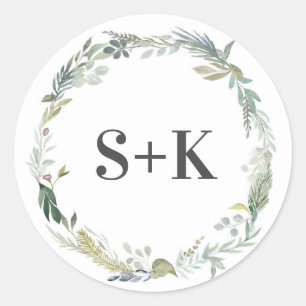 Feuille de feuillage vert Autocollants de mariage