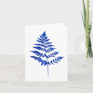 Feuille de fougère d'aquarelle de bleu d'indigo