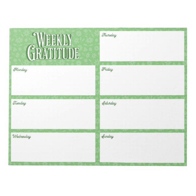 Feuille de Gratitude hebdomadaire Bloc-notes (Devant)