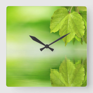 Feuille de la nature zen Horloge murale