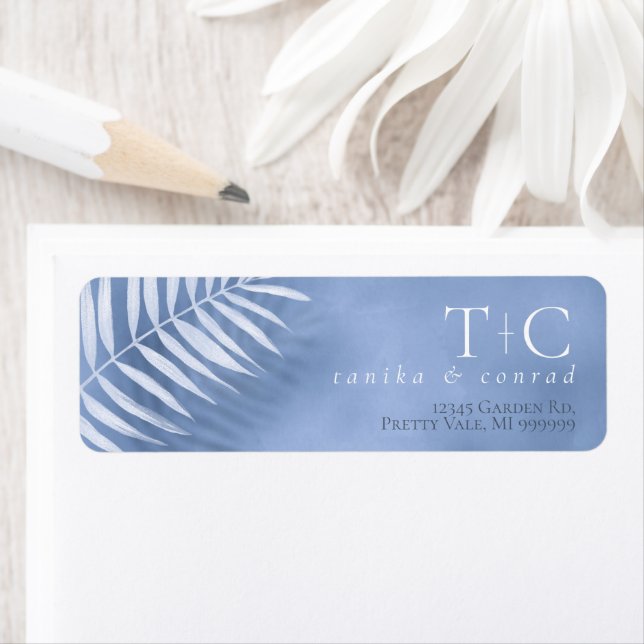 Feuille de palme luxuriante Mariage Windsor Blue I (En situation)