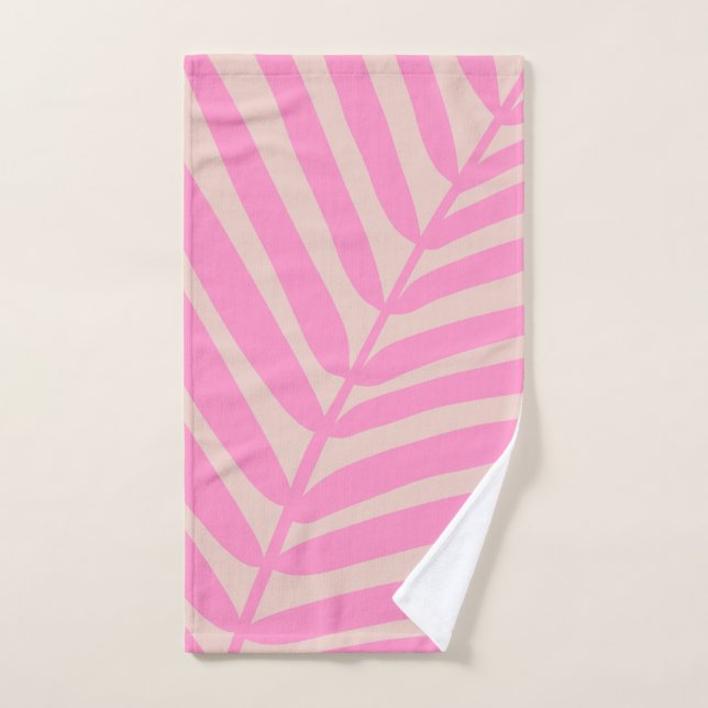 Feuille de palme rose (Serviette à main)