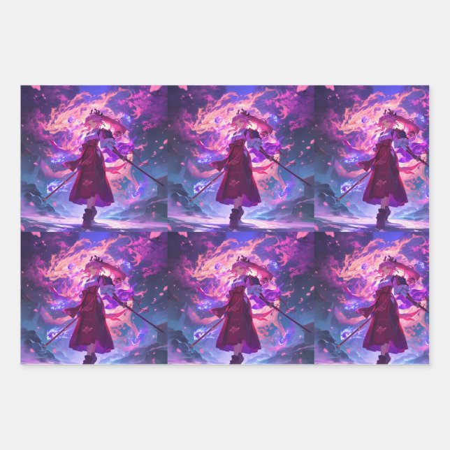 FEUILLE DE PAPIER CADEAU ラッピングペーパーシートセット"MUTEKI"  (Devant)