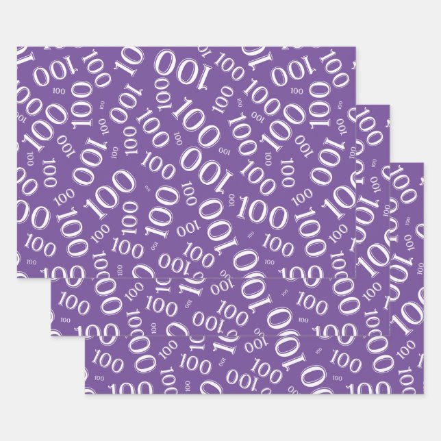 Feuille De Papier Cadeau 0ème motif de nombre aléatoire noir/blanc moderne (Lot)