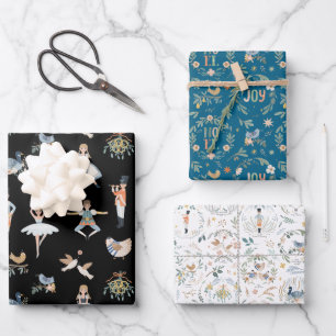Feuille De Papier Cadeau 12 Jours de Noël Motif de vacances
