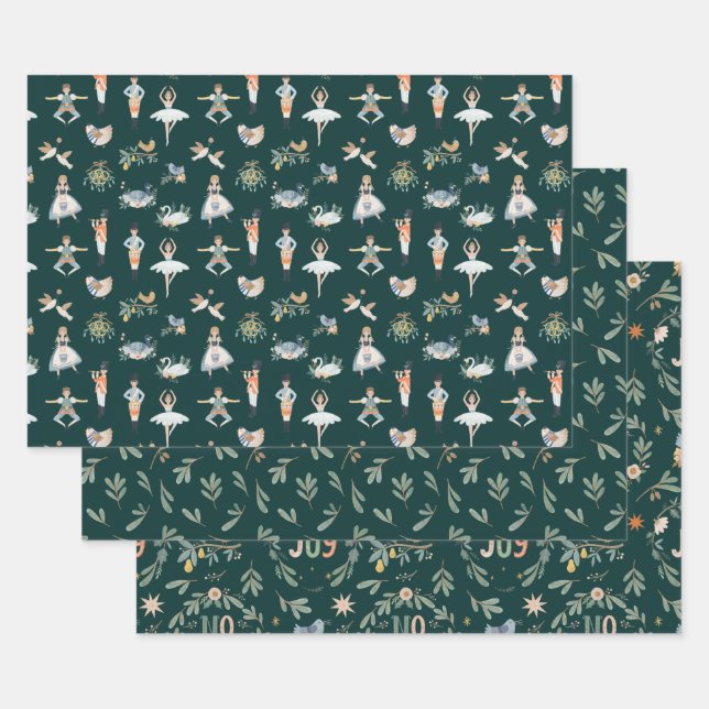 Feuille De Papier Cadeau 12 Jours de Noël Vacances Classique (Lot)