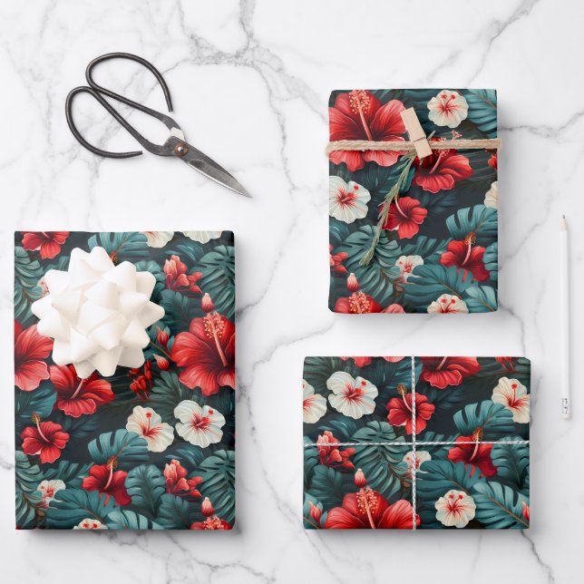 Feuille De Papier Cadeau #12 Motif floral (Recto)