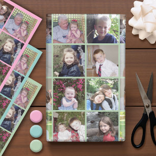 Feuille De Papier Cadeau 12 Photo Collage - arrière - plans pastel color