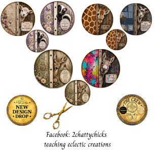 Feuille De Papier Cadeau 12" Rond Maison de Campagne Fantaisiste Porte Peek